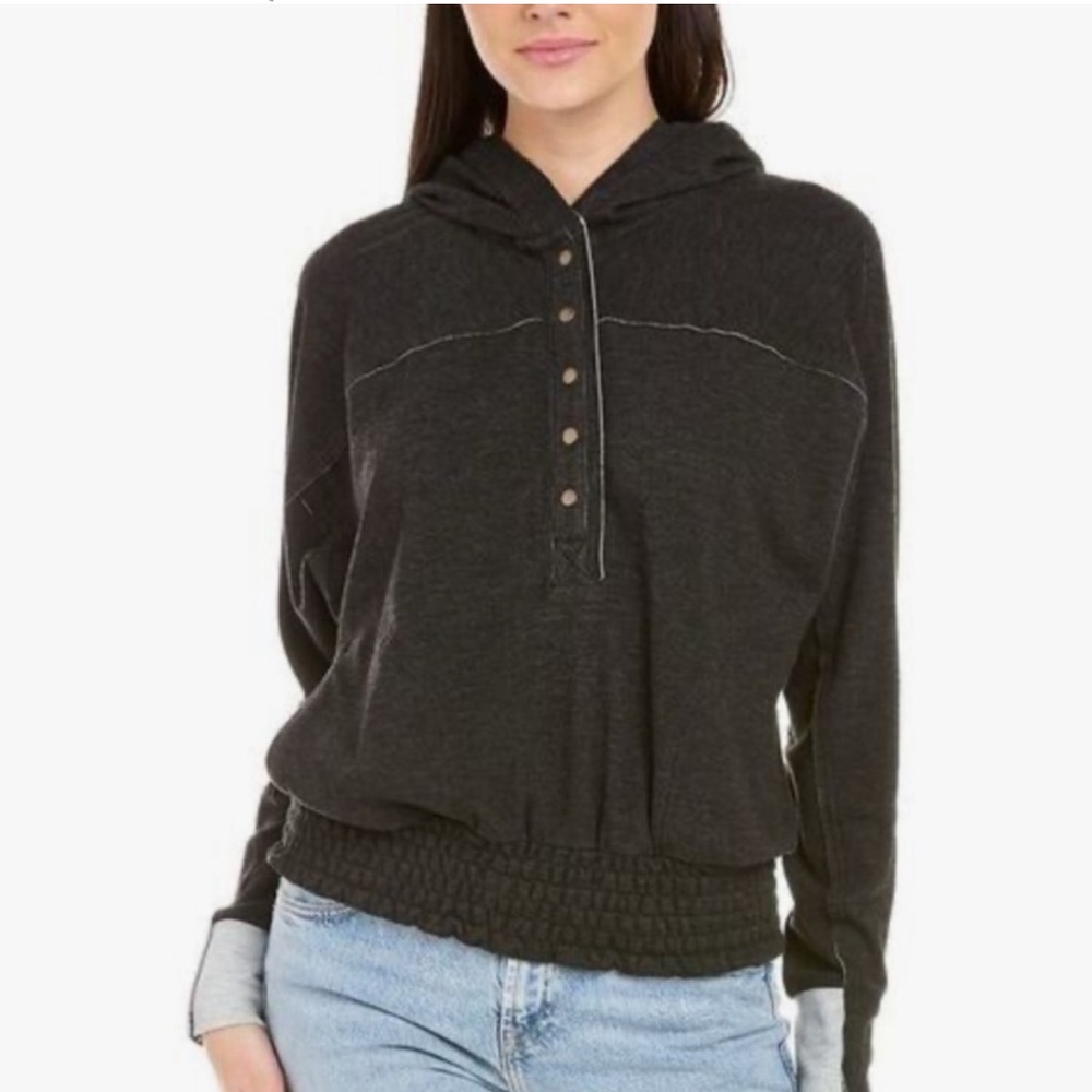 ⭐️NWT (148$) Johnny was Calme cozy smoked hoodie pullover SZ XL. Color black